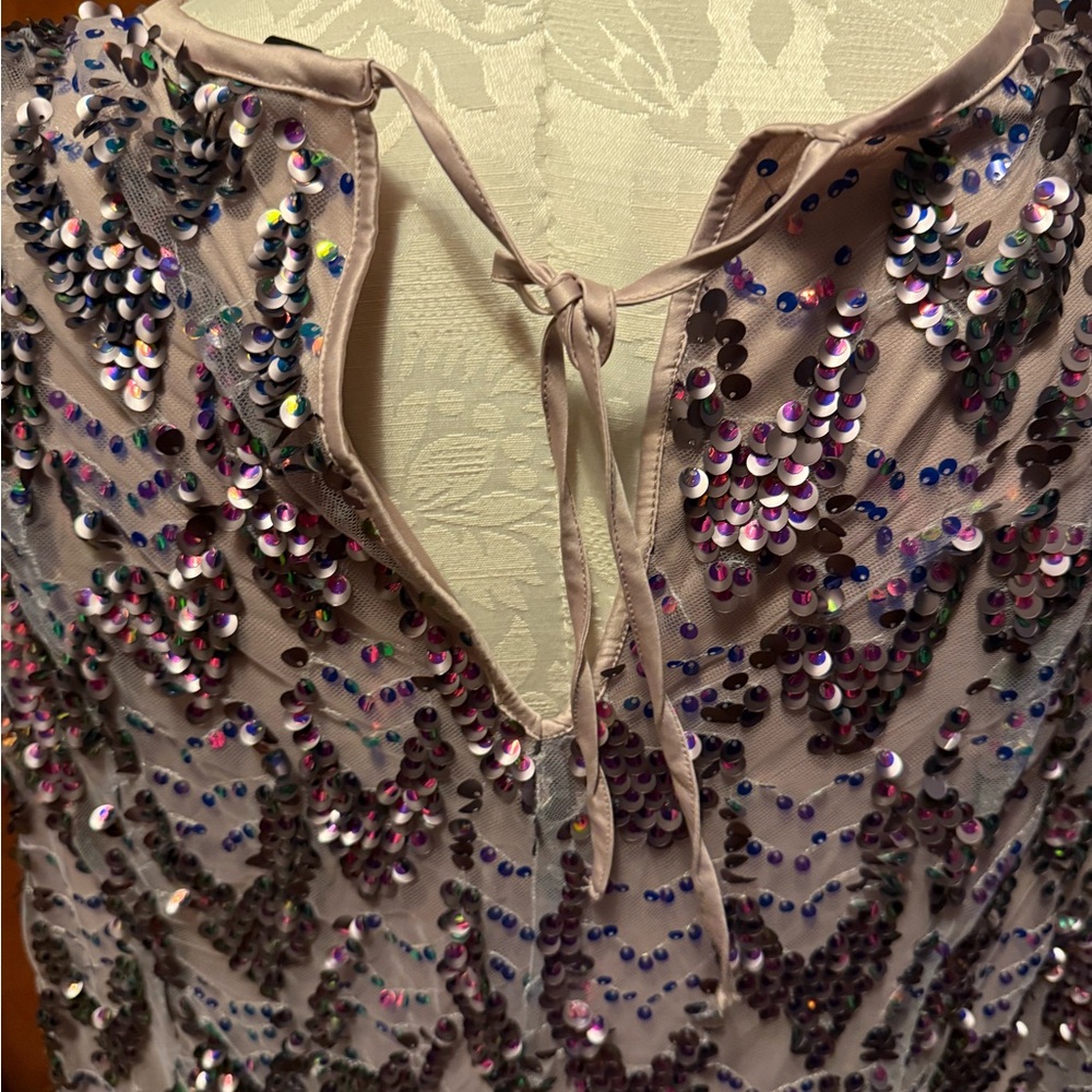 Pink/purple Sequin A-Line Sleeveless Dress - Picture 7 of 8